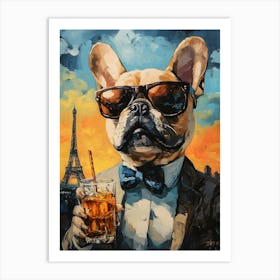 Whimsical Frenchies At The Bar 19 Art Print