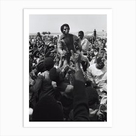 Singer James Brown Being Greeted By Fans Upon His Arrival At Kaduna Airport, 1970 Art Print