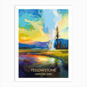 Yellowstone National Park Travel Poster Illustration Style 1 Art Print