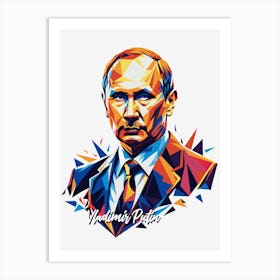 Vladimir Putin 01 Portrait WPAP Pop Art Art Print