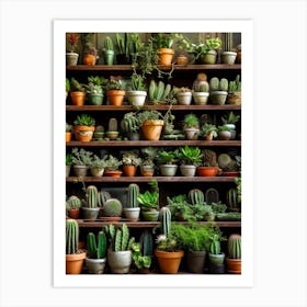 Cactus Shelf plant lover 1 Art Print