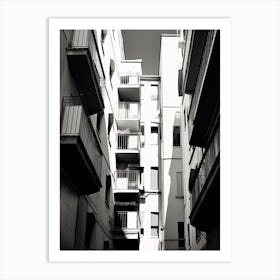 Malaga, Spain, Black And White Photography 1 Art Print