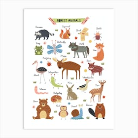 Forest Animals Nursery Decor Art Print