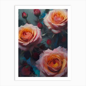 Bicolour Roses Art Print