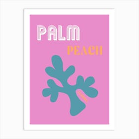 Palm Peach Florida, Reiseplakat, Preppy Korallen kunst Art Print