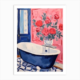 A Bathtube Full Of Rose In A Bathroom 4 Art Print