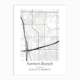 Farmers Branch,United States Minimalist Map Art Print