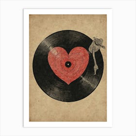 Vinyl Record Heart Art Print