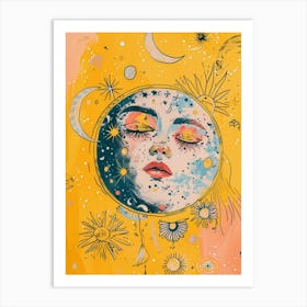 Moon & sun Art Print