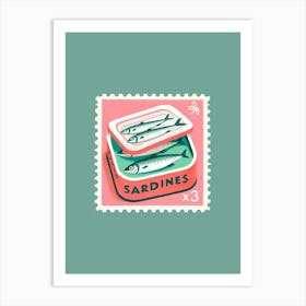 Sardines postage stamp 1 Art Print