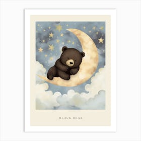Sleeping Baby Black Bear 3 Nursery Poster Art Print