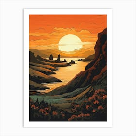 Laugavegur Iceland 1 Vintage Travel Illustration Art Print