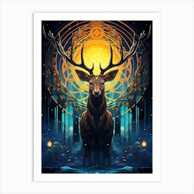 Deer With Antlers Art Print