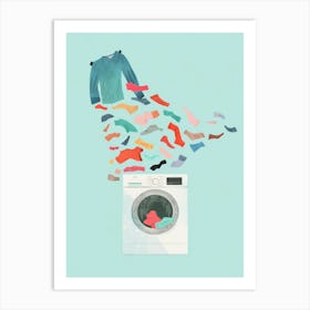 Washing Machine Full Of Clothes Art Print