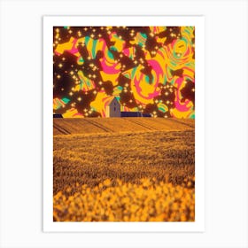 Abstract Farm Field Collage Scenery Art Print