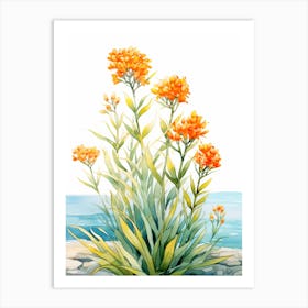 Butterfly Weed Wildflower In Watercolor  (3) Art Print