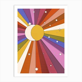 Sun And Moon Rays Art Print
