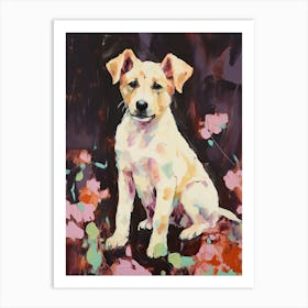 A German Shepherd Dog Painting, Impressionist 2 Art Print