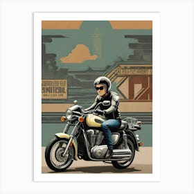 Vintage Bike Illustration Art Print