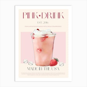 Pink Drink Mid Century Art Print