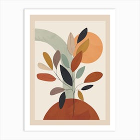 Abstract Art Minimal Plant Shapes Art Print