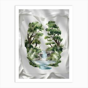 Waterfall Painting 4 Art Print