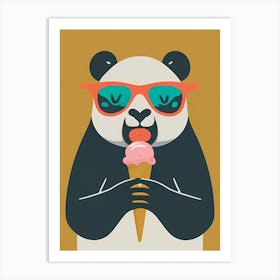 Panda Bear Eating Ice Cream 1 Art Print
