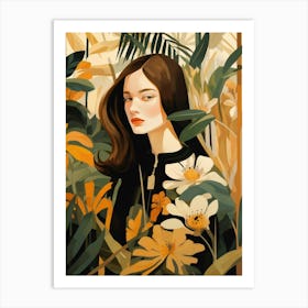 Girl In The Jungle Art Print