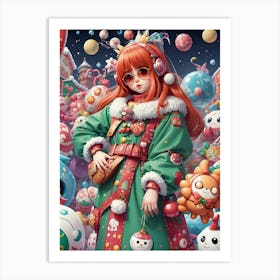 Christmas Girl 4 Art Print