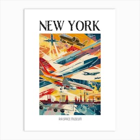 Air Space Museum New York Colourful Silkscreen Illustration 3 Poster Art Print