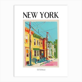 Tottenville New York Colourful Silkscreen Illustration 4 Poster Art Print