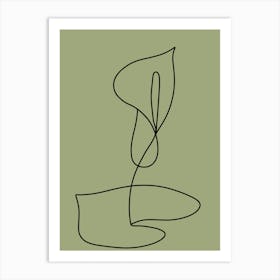 Flower Calla Line Art Art Print