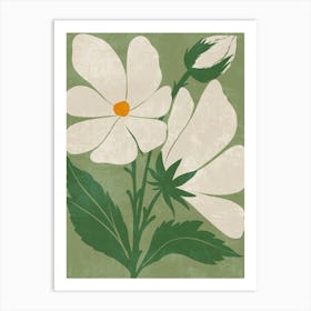 White Flowers Canvas Print 1 Art Print