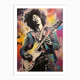 Jimi Hendrix Abstract Portrait 9 Art Print
