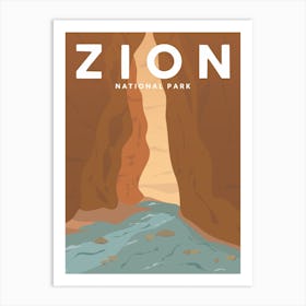 Zion National Park, Utah Travel Poster Art Print