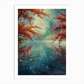 Autumn Trees In The Water Art Print