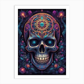 Skull Psychedelic 1 Art Print