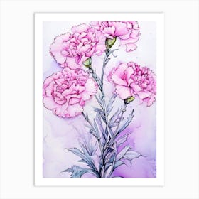 Pink Carnations Art Print