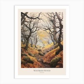 Autumn Forest Landscape Wistmans Wood England Poster Art Print