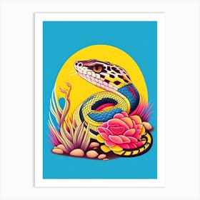 Sonoran Gopher Snake Tattoo Style Art Print