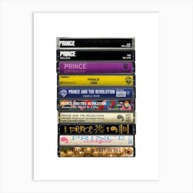 Prince - Music Poster - Albums on Cassette Print Art Print