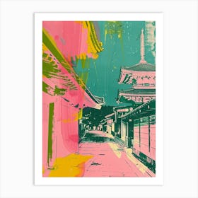 Gion District Duotone Silkscreen 1 Art Print