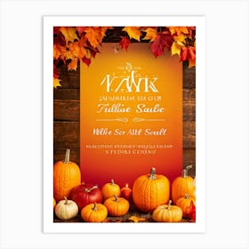 Autumn Sale Banner Vibrant Oranges Deep Reds And Warm Golds Spotlight Festive Design Leaves Gent (6) Art Print