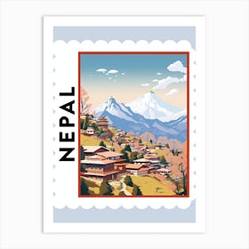 Nepal 3 Travel Stamp Poster Art Print