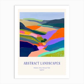 Colourful Abstract Yorkshire Dales National Park England 3 Poster Blue Art Print