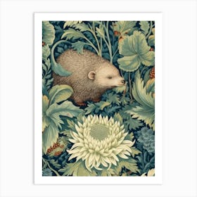 Hedgehog William Morris Art Print