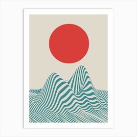 Red Sun Dune Art Print