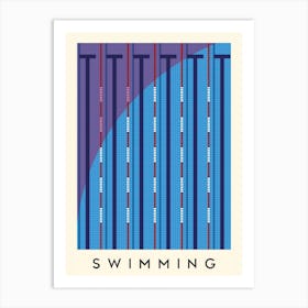 Swimming Minimalist Illustration Art Print