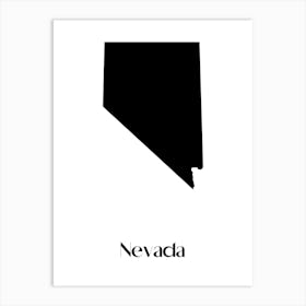 Nevada Silhouette Art Print