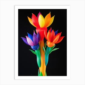 Bright Inflatable Flowers Peacock Flower 2 Art Print